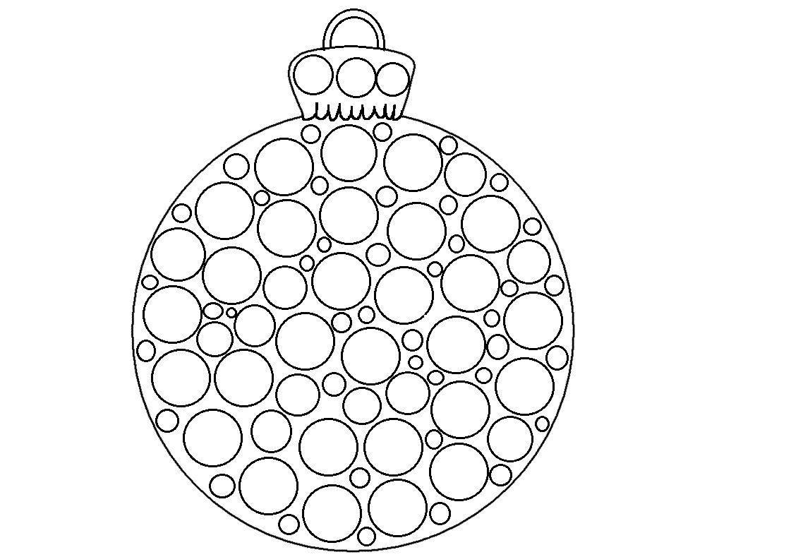 Online coloring book: Polka dot Christmas ball coloring book